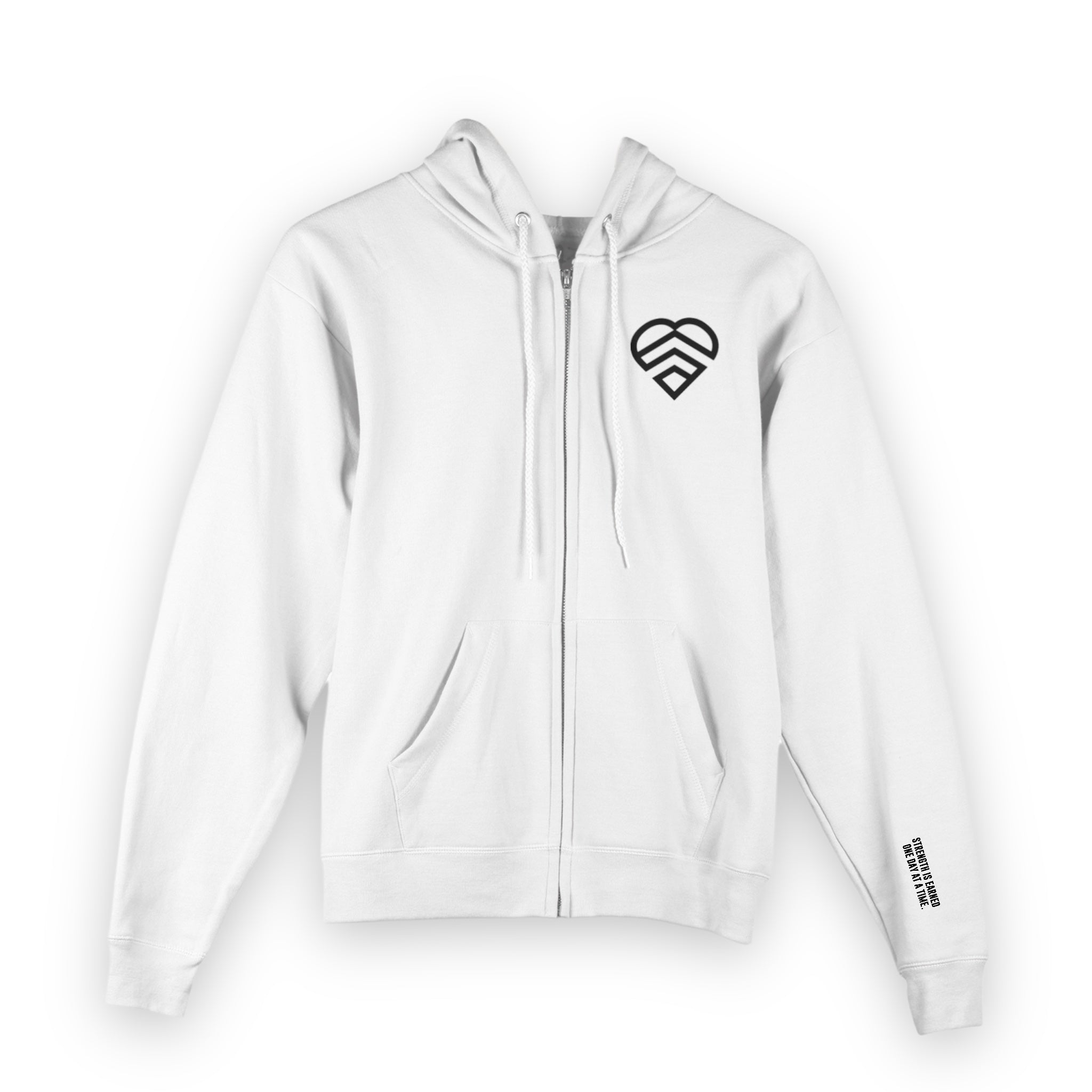 Mindset Club Zip Up Logo Hoodie - White