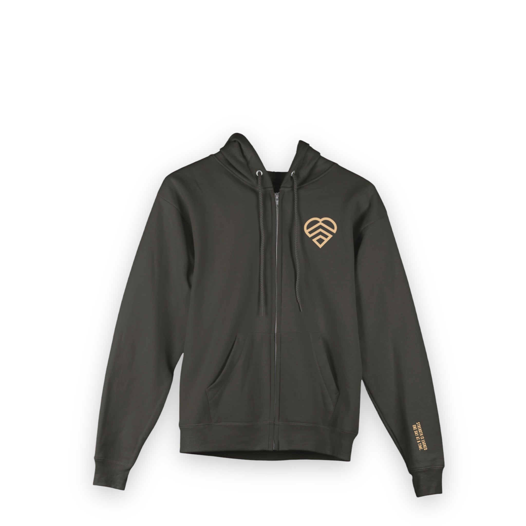 Mindset Club Zip Up Logo Hoodie - Charcoal Heather