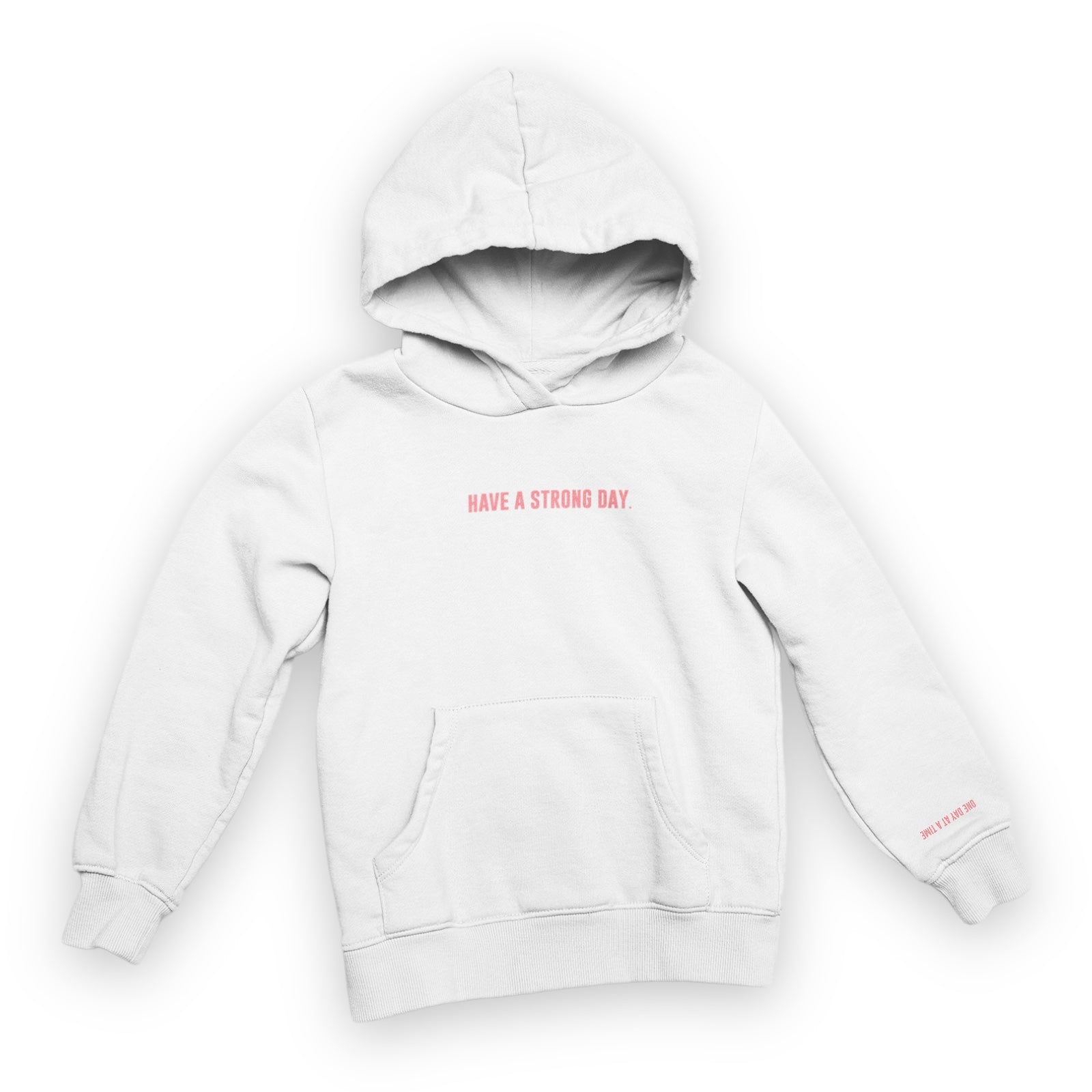 Slogan Statement Hoodie - White & Pink
