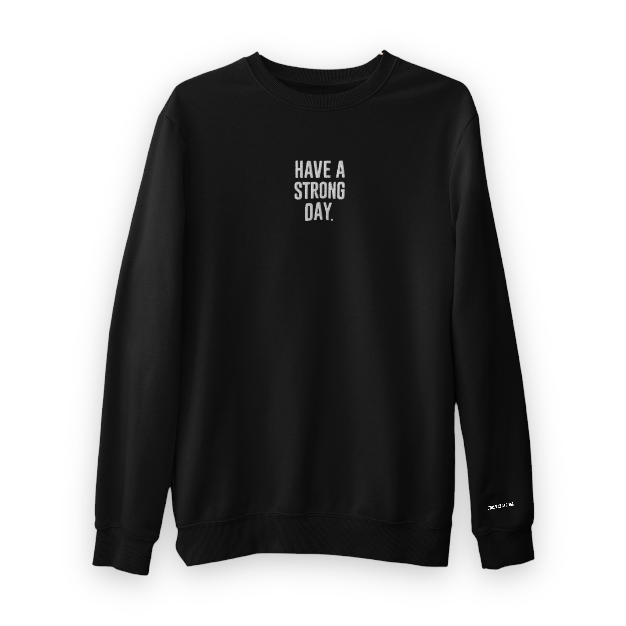 Premium Embroidered Testimony Crewneck - Black