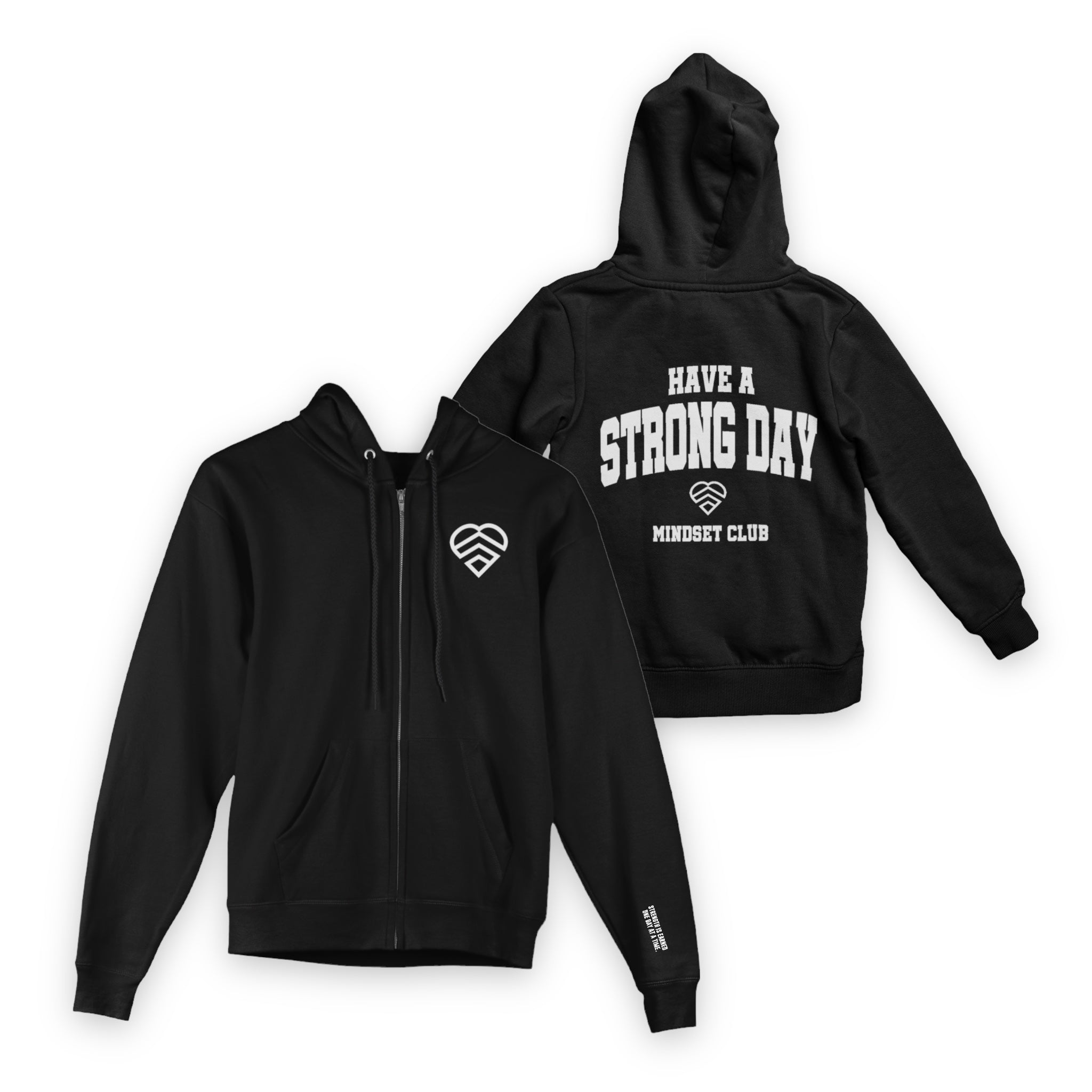 Mindset Club Zip Up Logo Hoodie - Black