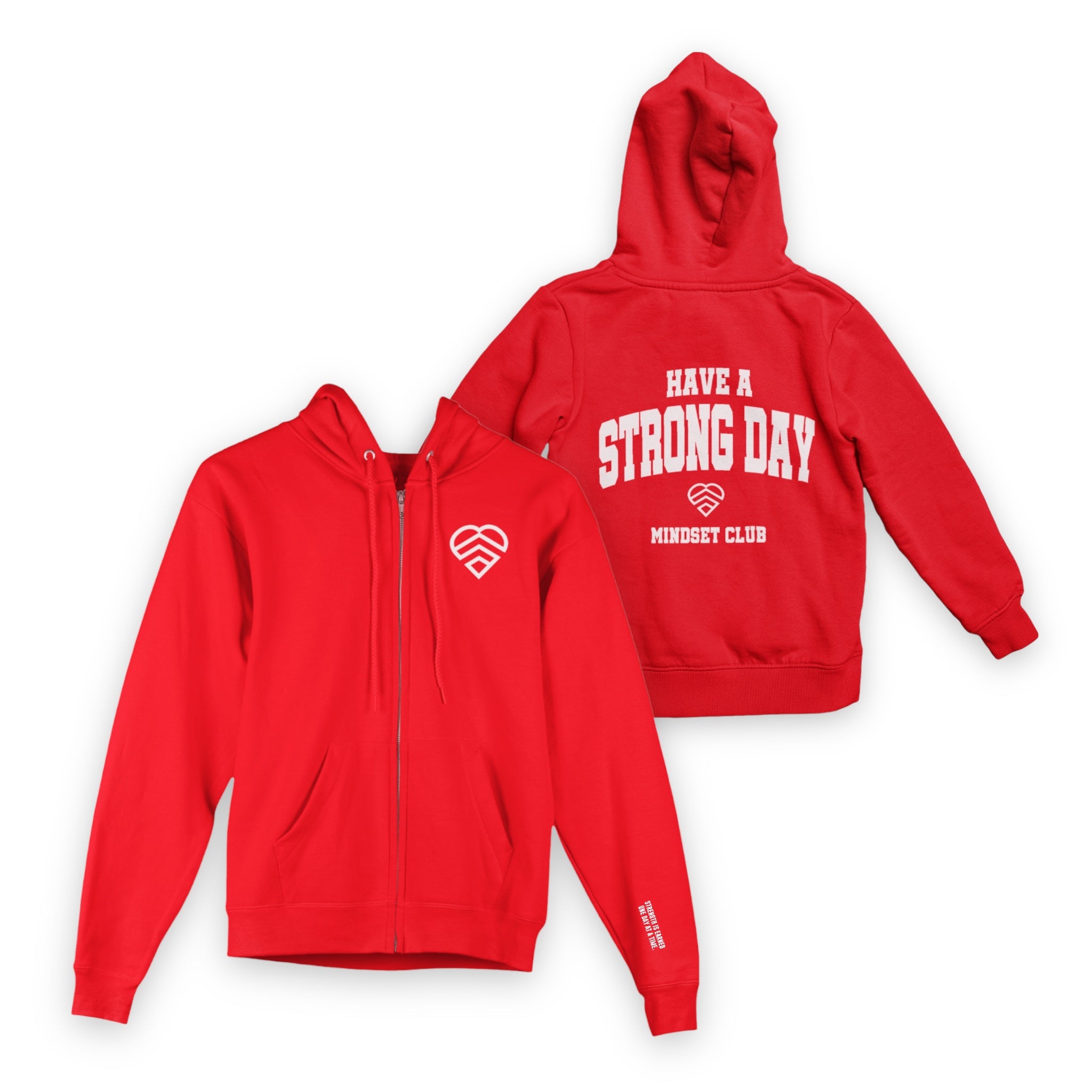 Mindset Club Zip Up Logo Hoodie - Red