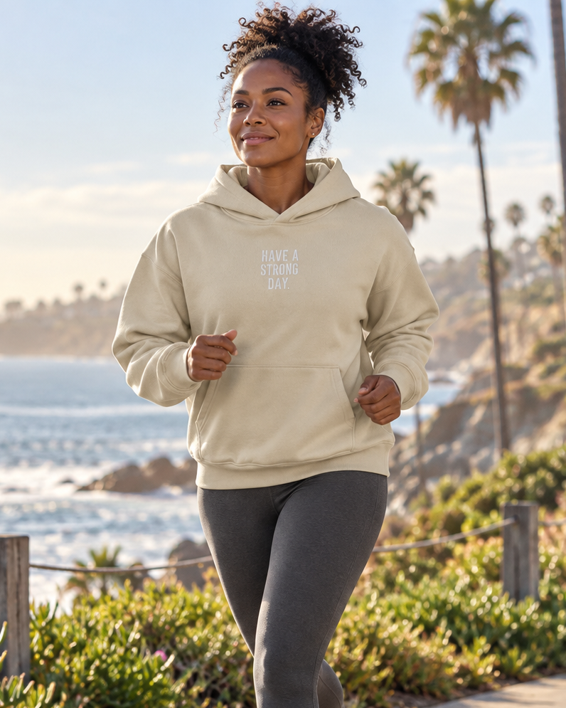 Stone - Embroidered unisex relaxed mid-weight hooded sweatshirt