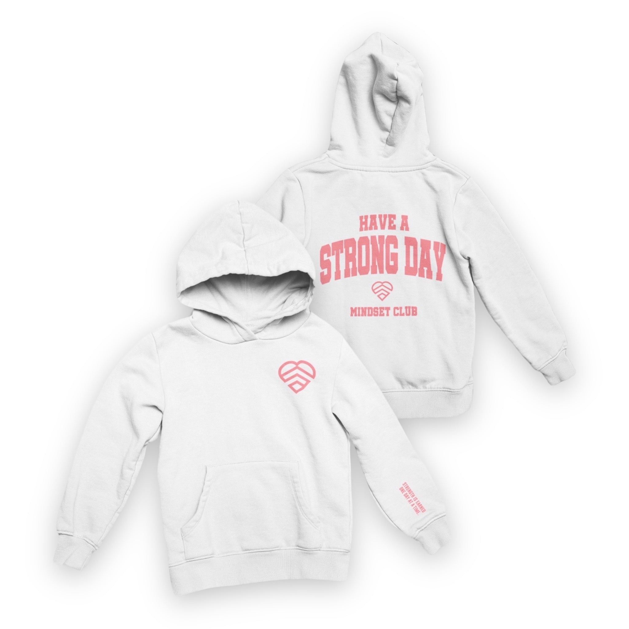 Mindset Club Logo Hoodie - White & Pink