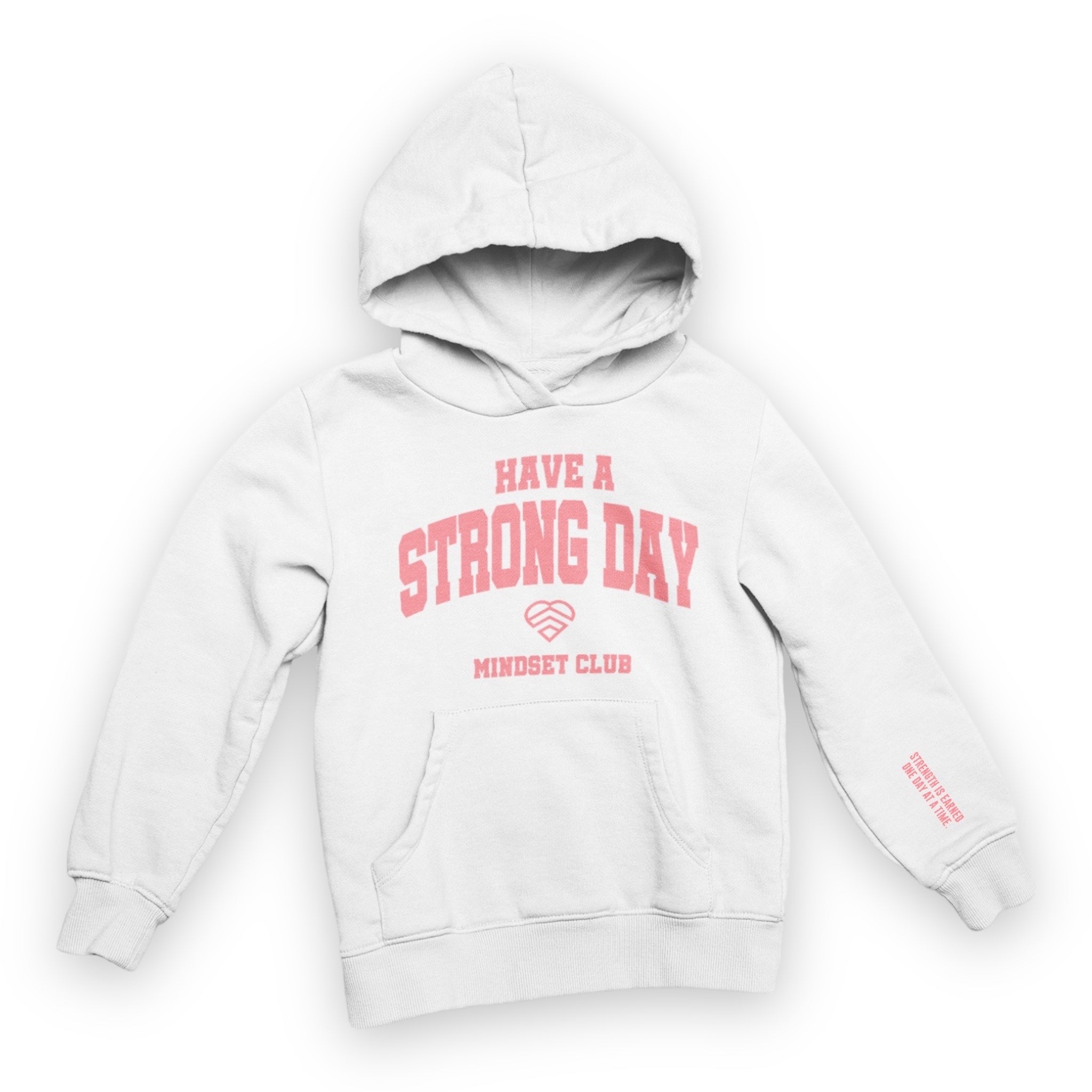 Mindset Club Statement Hoodie - White & Pink