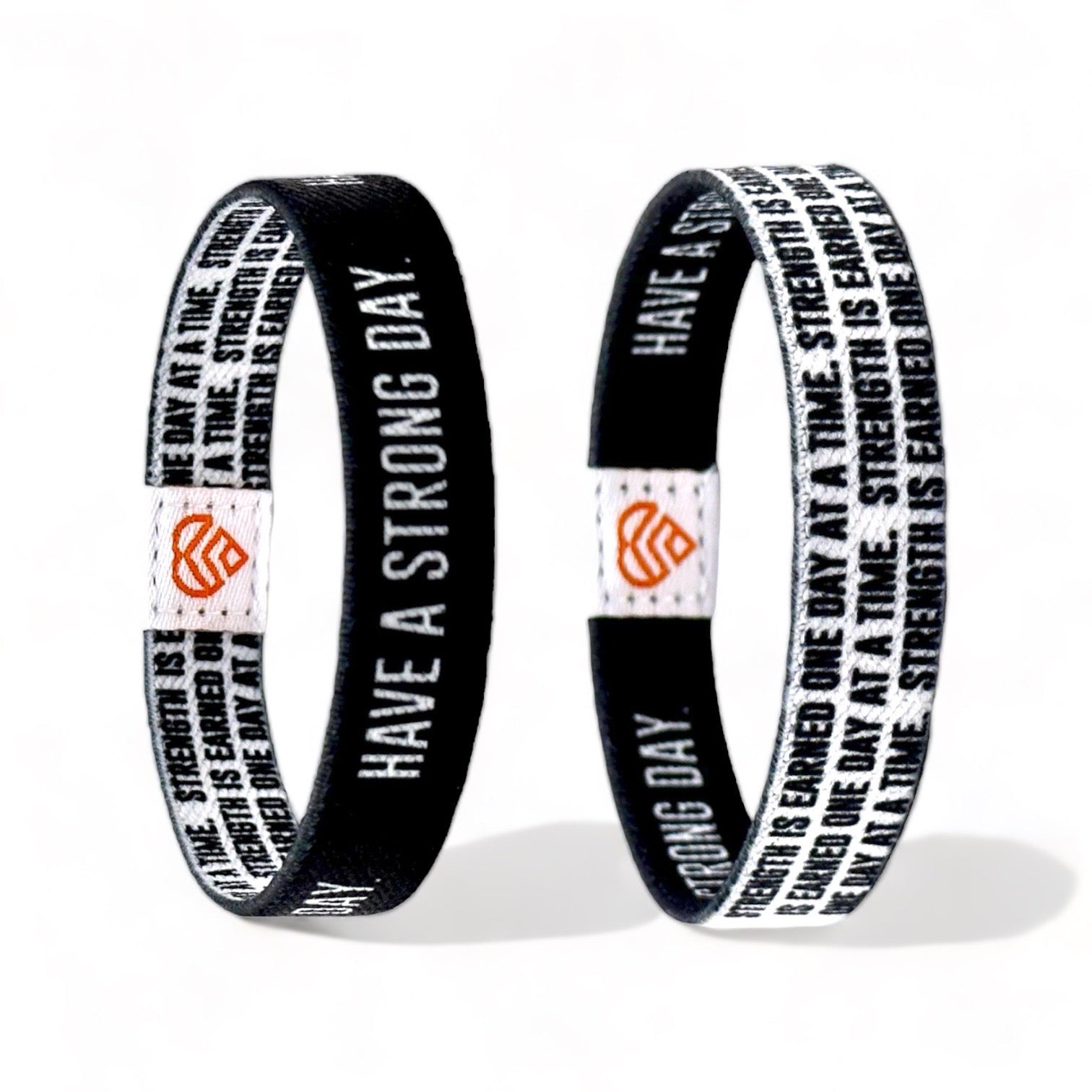 "Strength is earned one day at a time." | Adult Reversible Wristband