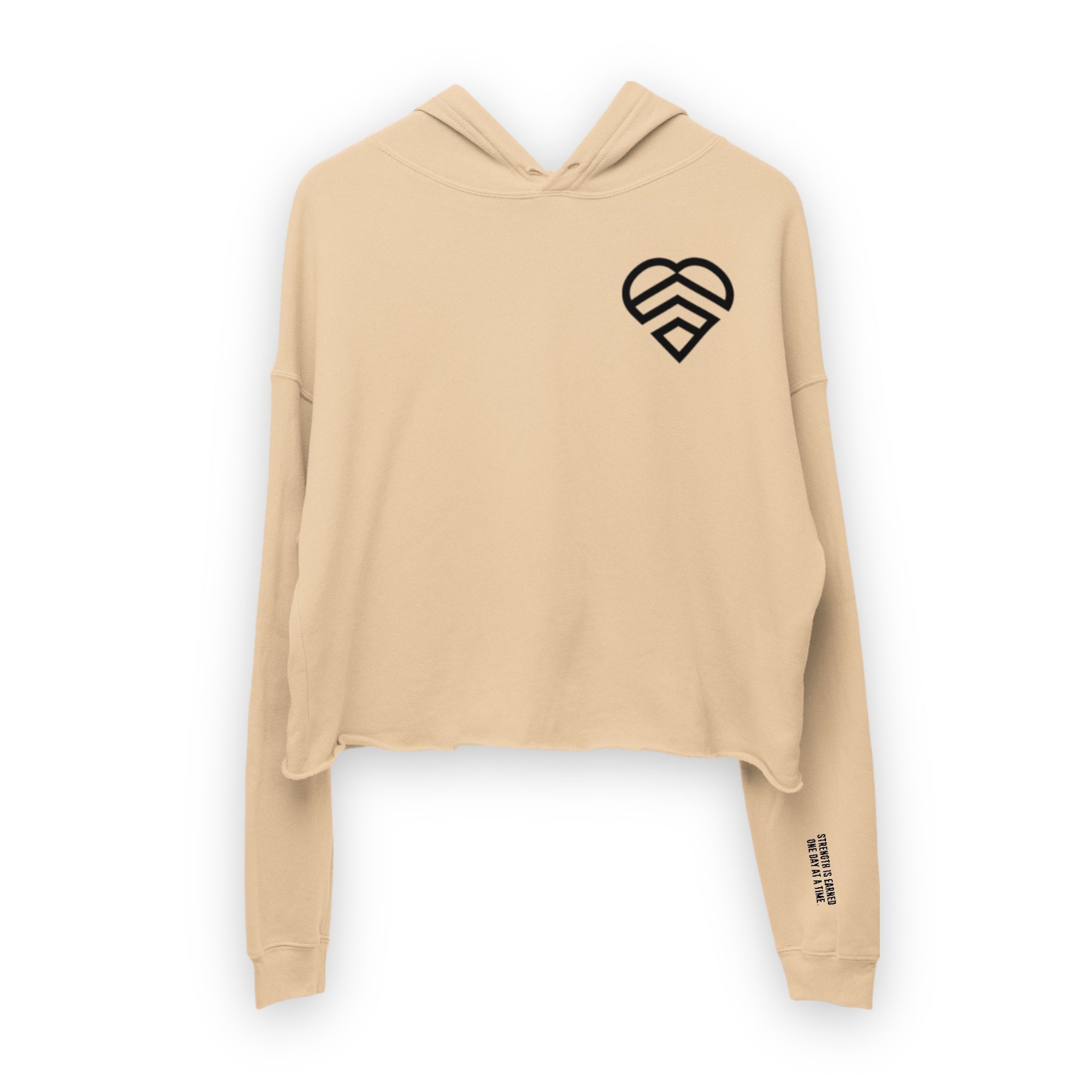 Women's Mindset Club Crop Logo Hoodie - Sand