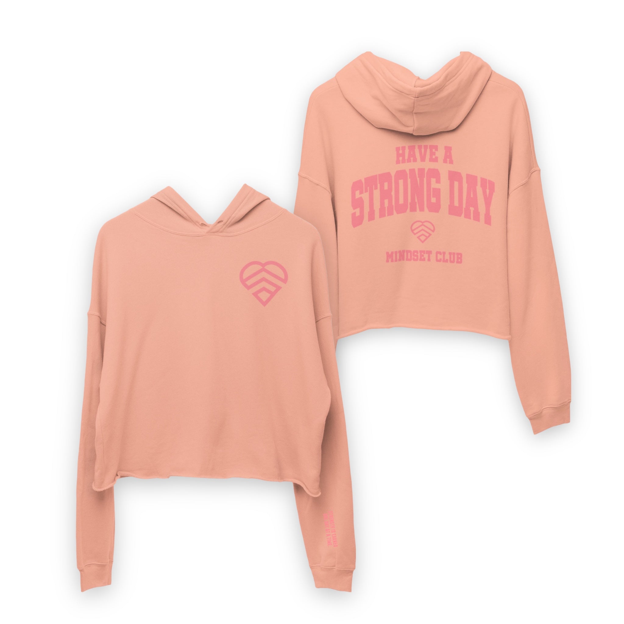 Women's Mindset Club Crop Logo Hoodie - Pink