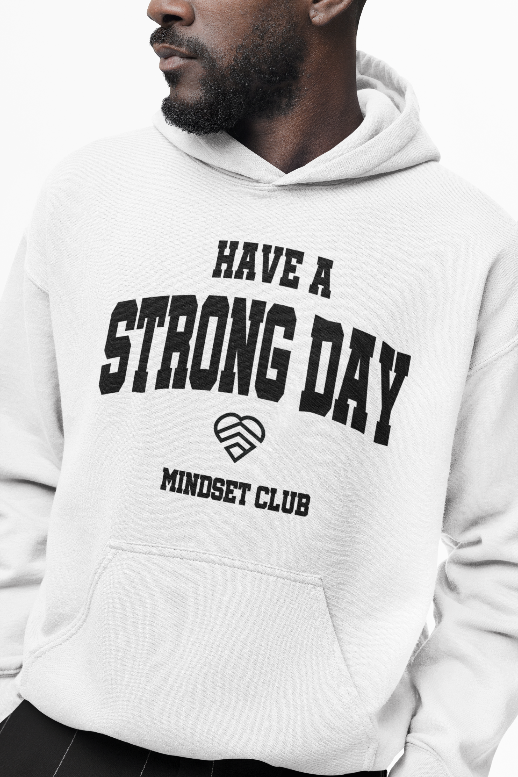 Mindset Club Statement Hoodie - White & Black