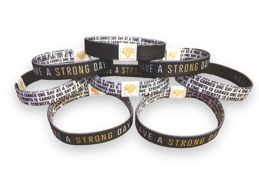 HAVE A STRONG DAY. | (CLASSIC) BLACK REVERSIBLE WRISTBAND