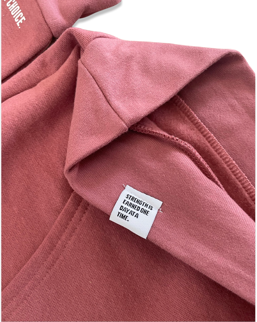 MAUVE EMBROIDERED HOODIE | HAVE A STRONG DAY.
