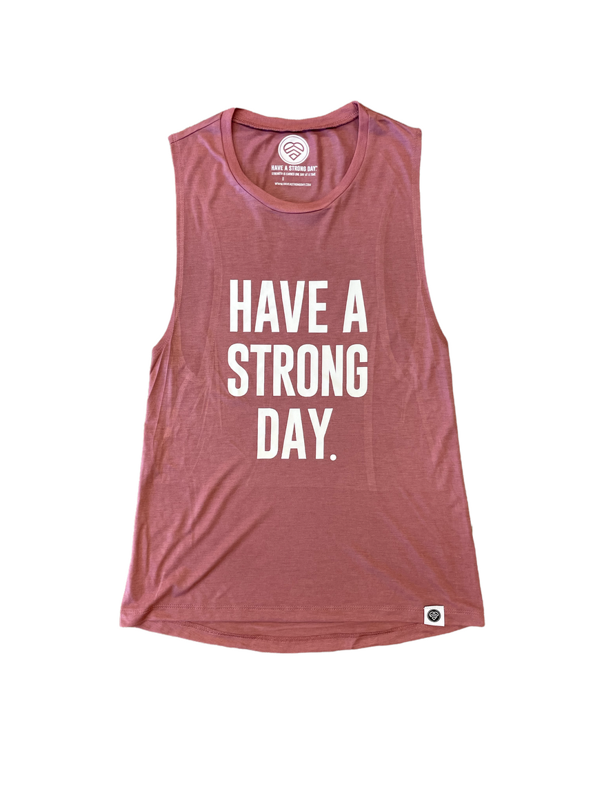 MAUVE MUSCLE TANK | HAVE A STRONG DAY.
