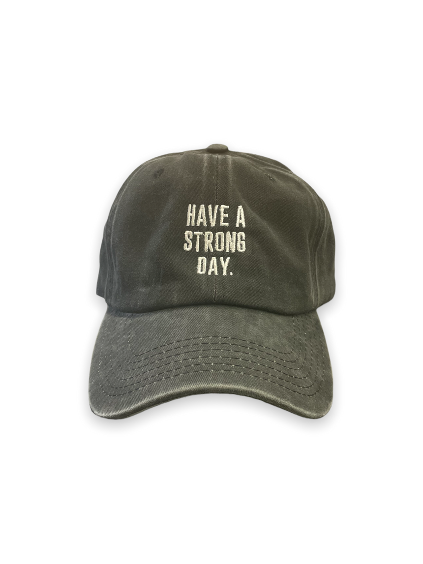 PIGMENT DYED BLACK BASEBALL CAP | HAVE A STRONG DAY.