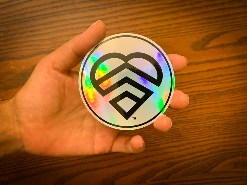 LOGO HOLOGRAPHIC VINYL STICKER | HAVE A STRONG DAY. | MENTAL HEALTH | LOVE, ANXIETY, DEPRESSION