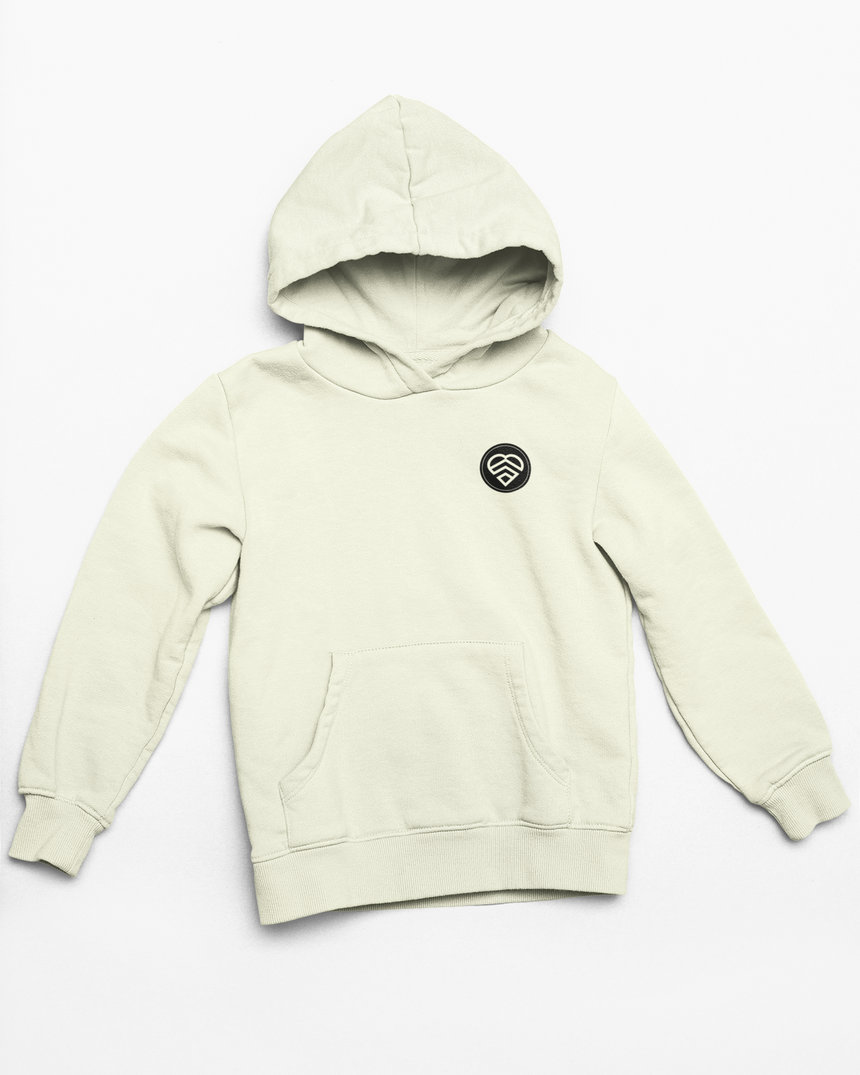 CREAM LOGO HOODIE | HAVE A STRONG DAY.