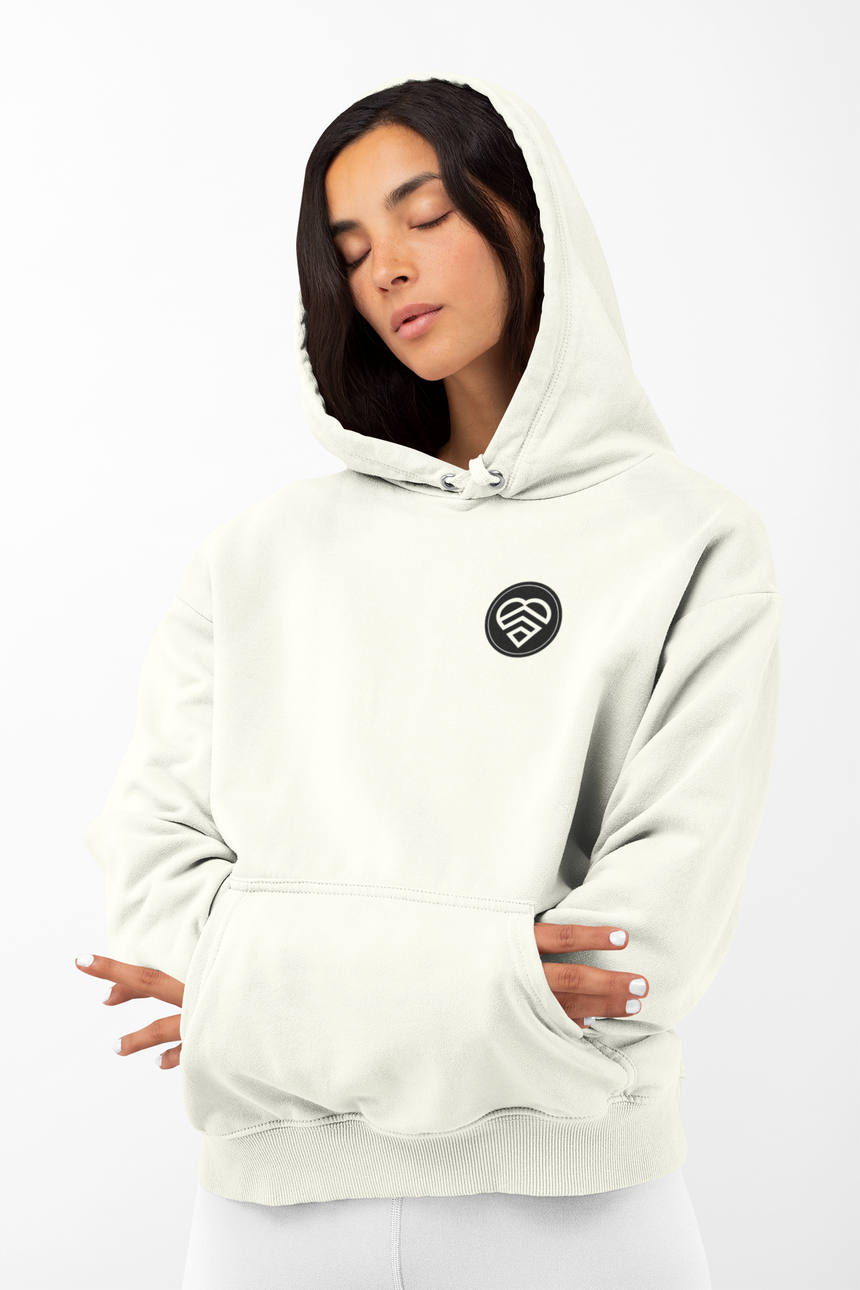 CREAM LOGO HOODIE | HAVE A STRONG DAY.
